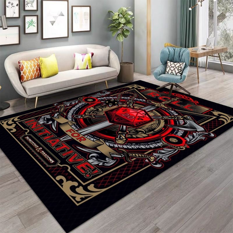 Home Textiles Rug - Dungeons & Dragons Kostki Miecze Vintage