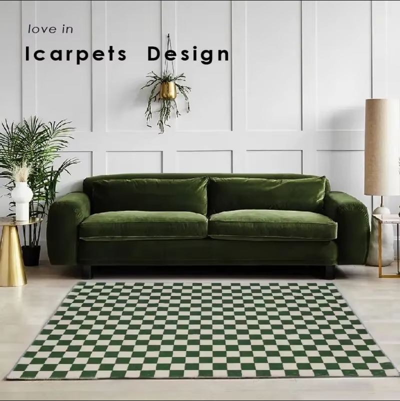 Home Textiles Plaid - VIKAMA Dywan w szachownicę Pokój dzienny
