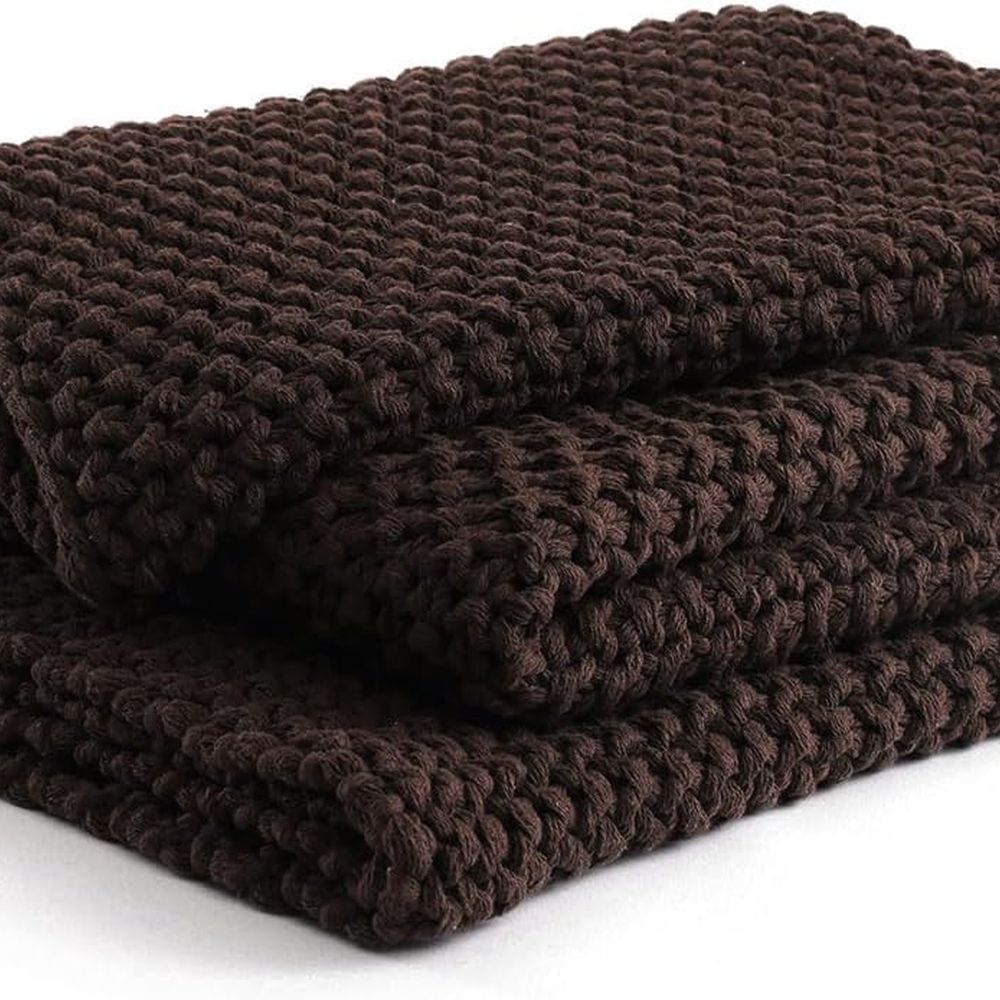 Throw Blanket Chunky Knit - Gruby bawełniany koc dziergany, koce w