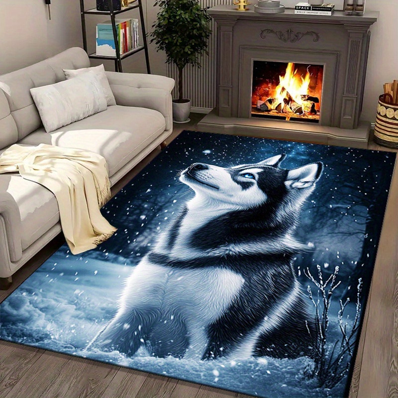 Home Textiles Rug - Zimowy dywan z husky na przytulne