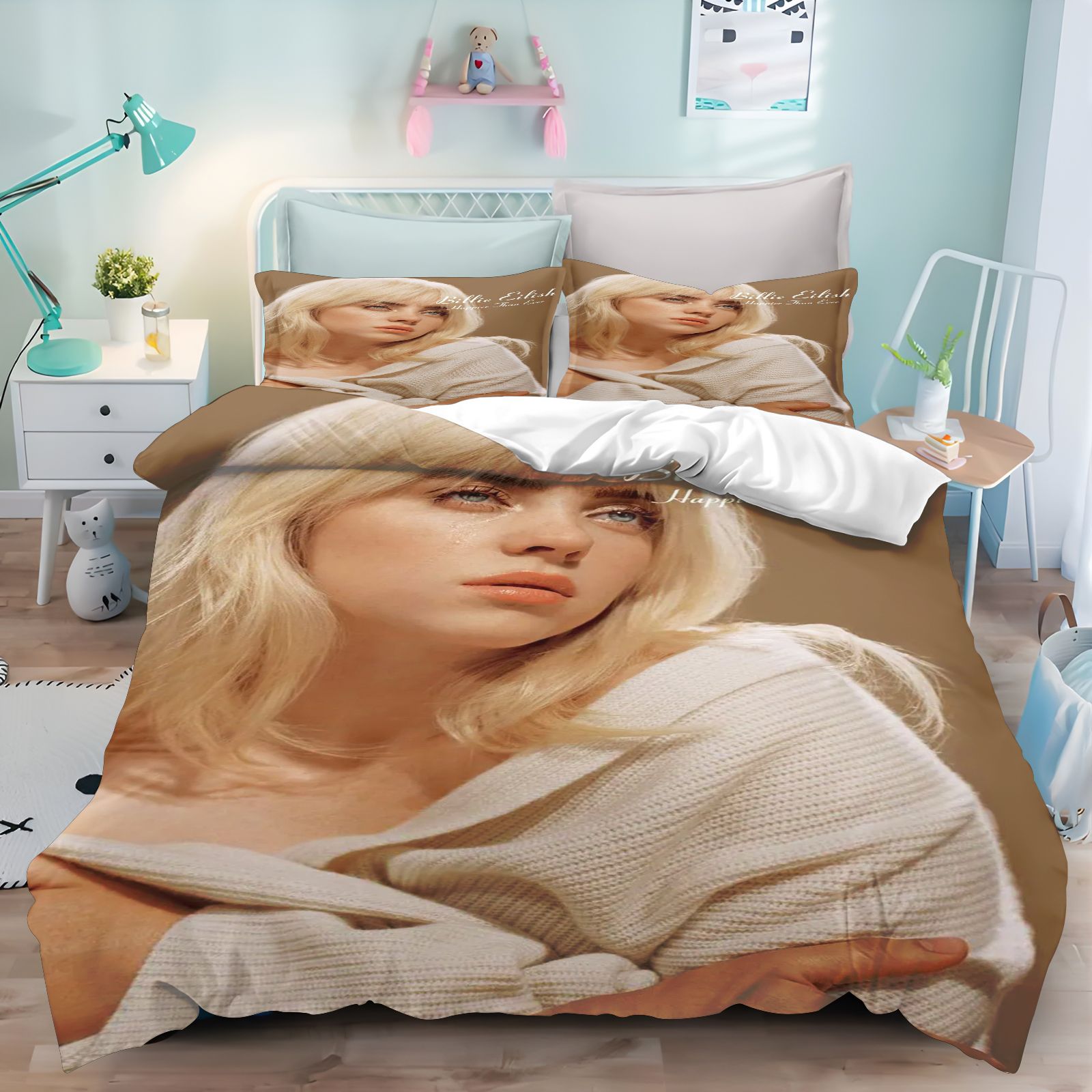 Home Textiles And Decor - Komplet pościeli Billie Eilish z nadrukiem