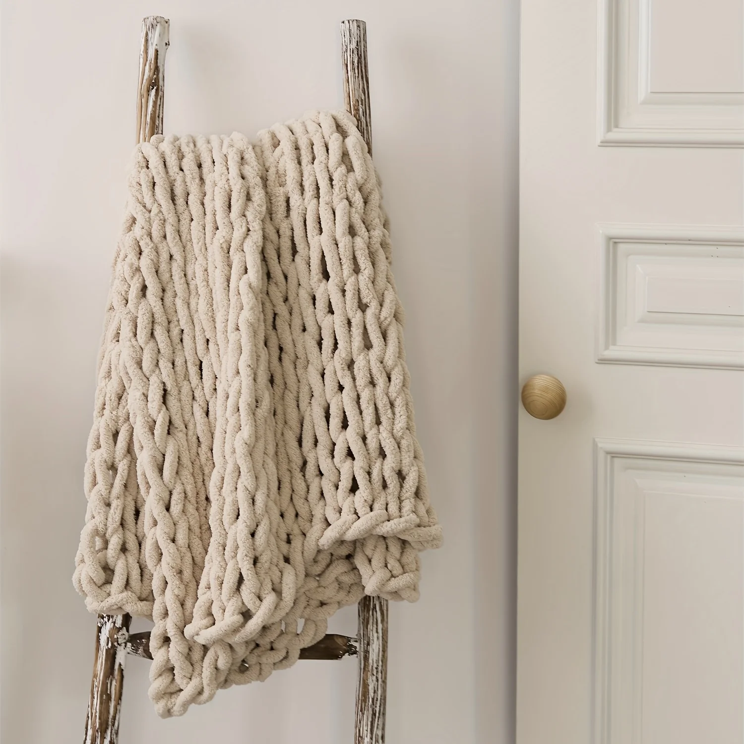 Ręcznie robiony gruby koc z dz – Throw Blanket Chunky Knit recenzja i cena