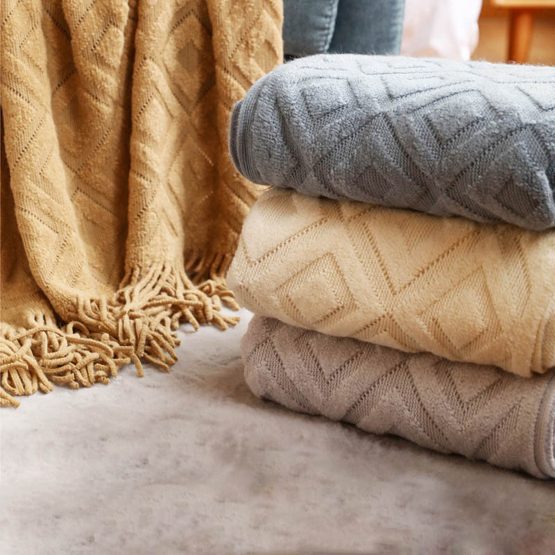 Koc na łóżko Nordic dzianinowa – Throw Blanket Chunky Knit recenzja i cena