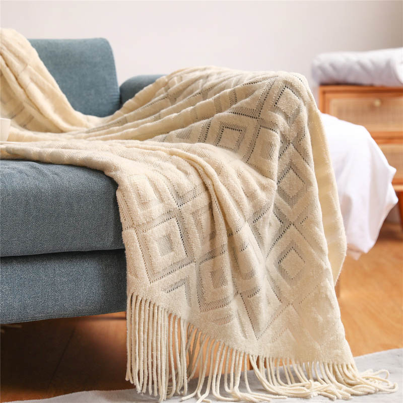 Koc na łóżko Nordic dzianinowa – Throw Blanket Chunky Knit recenzja i cena
