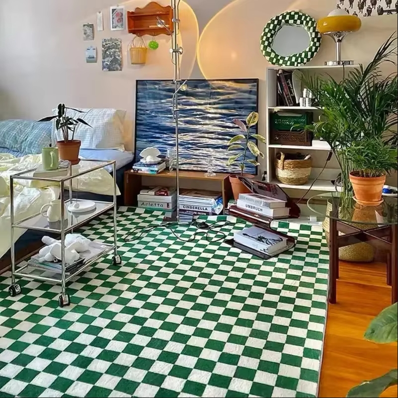 VIKAMA Dywan w szachownicę Pok – Home Textiles Plaid recenzja i cena