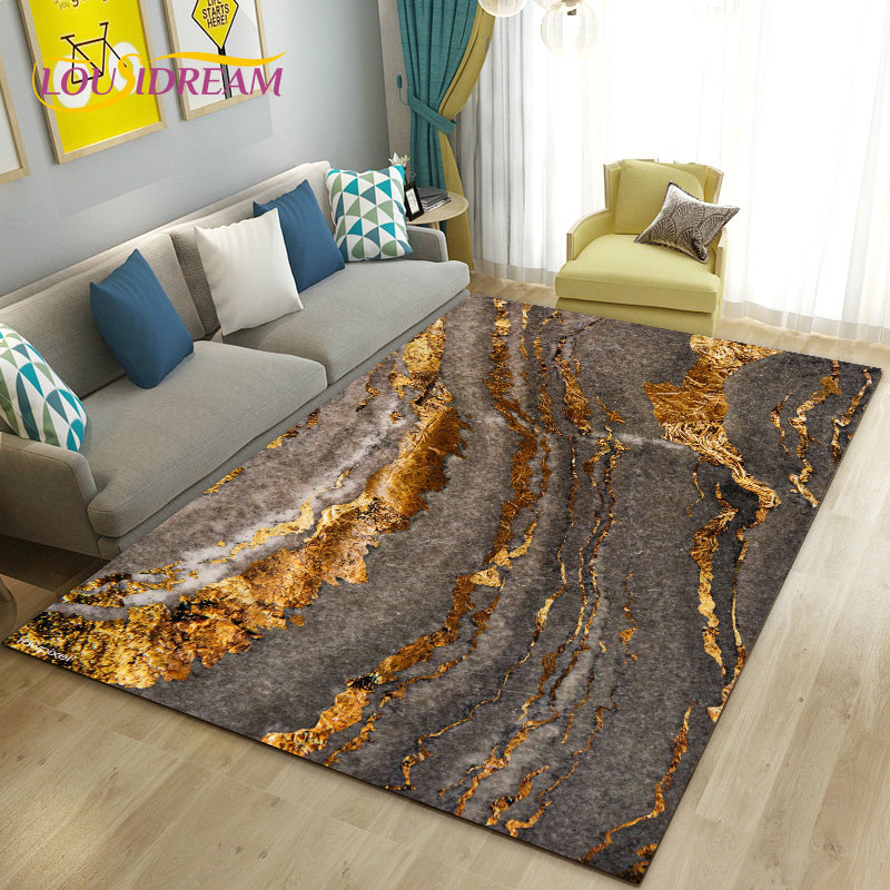 Nordycka czerń złoty niebieski – Home Textiles Rug recenzja i cena