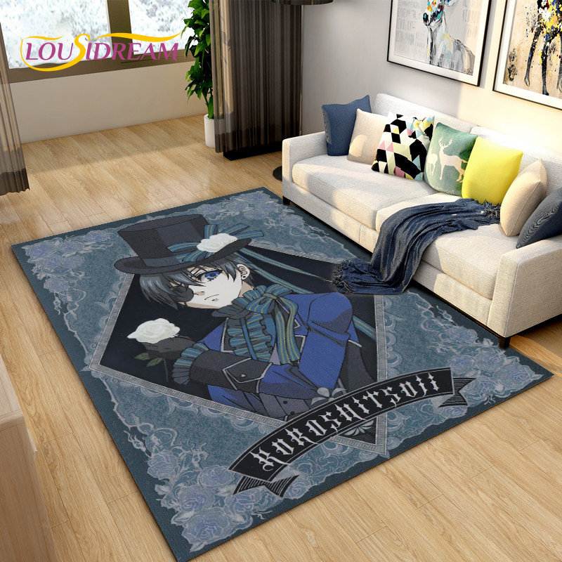 Czarny lokal Anime Cartoon dyw – Home Textiles Rug recenzja i cena