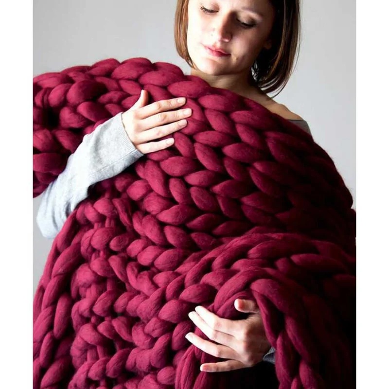 Modny gruby wełniany koc Gruba – Throw Blanket Chunky Knit recenzja i cena
