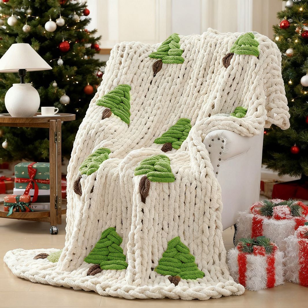 Ręcznie Robiony Koc na Łóżko C – Throw Blanket Chunky Knit recenzja i cena