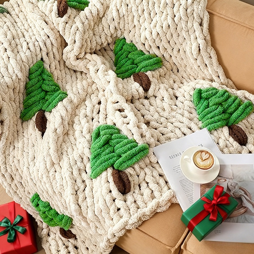 Ręcznie Robiony Koc na Łóżko C – Throw Blanket Chunky Knit recenzja i cena