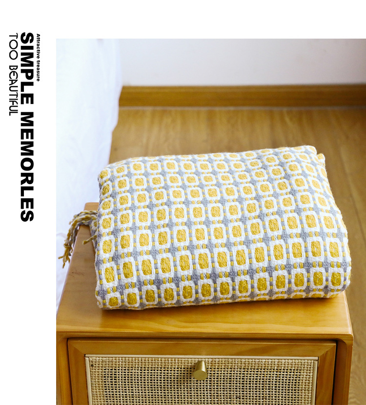 Musztardowy żółty nordycki dzi – Throw Blanket Chunky Knit recenzja i cena