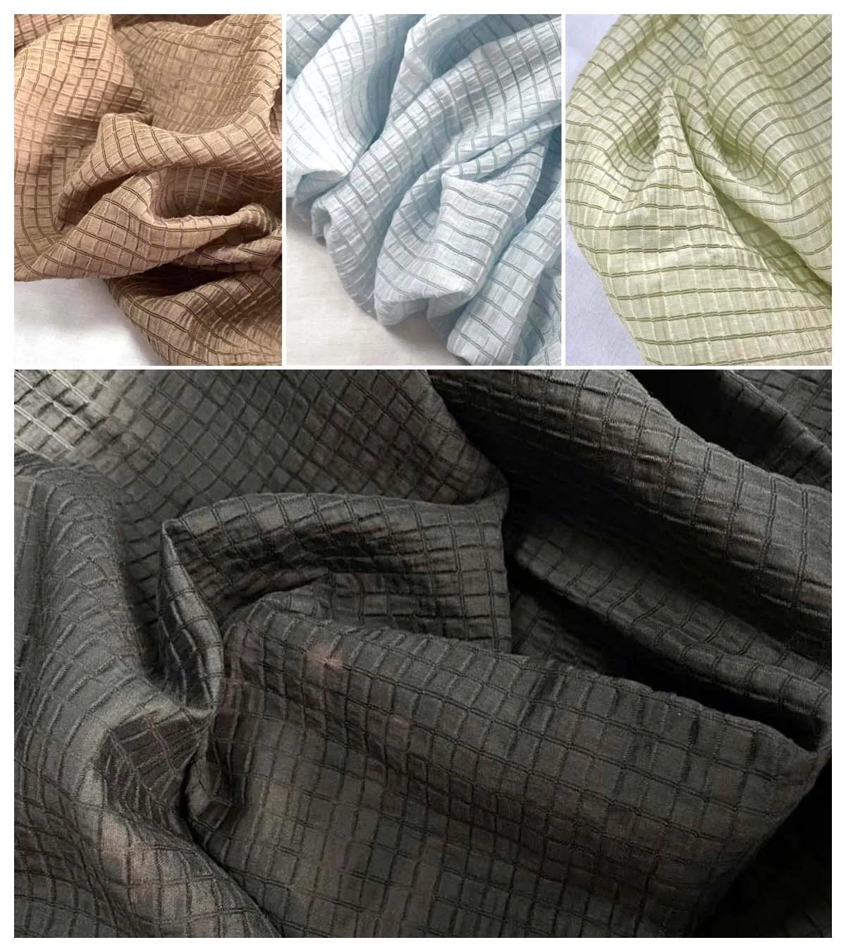 Kremowo-żółta tkanina w kratę, – Home Textiles And Decor recenzja i cena