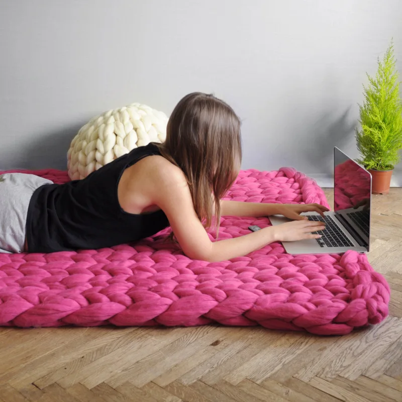 Ręcznie Robiony Gruby Koc z Gr – Throw Blanket Chunky Knit recenzja i cena
