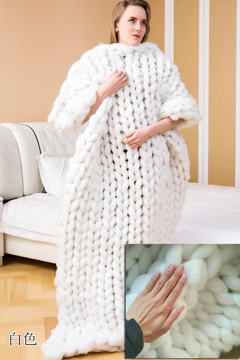 Ręcznie Robiony Gruby Koc z Gr – Throw Blanket Chunky Knit recenzja i cena