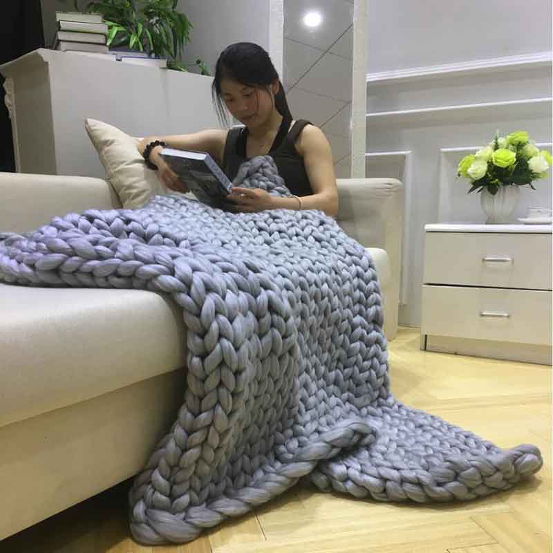 Moda masywny koc z dzianiny gr – Throw Blanket Chunky Knit recenzja i cena