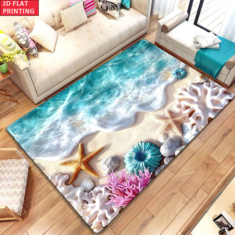 Dywanik 3D z motywem plaży, fa – Home Textiles Rug recenzja i cena
