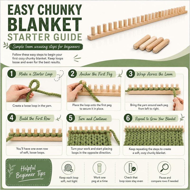 Zestaw do robienia koców z gru – Throw Blanket Chunky Knit recenzja i cena