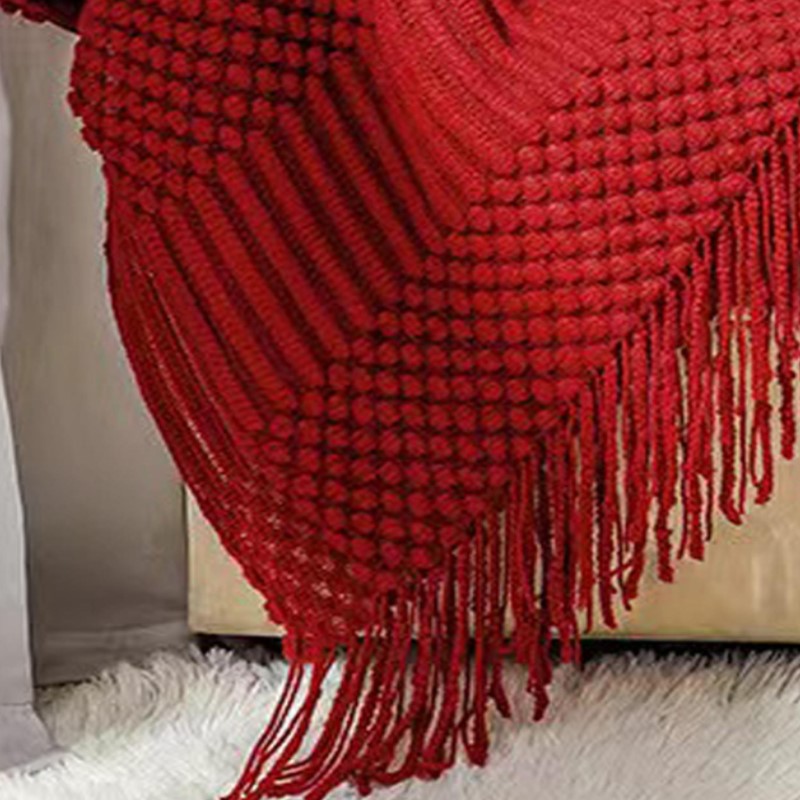 Czerwony, masywny, dziergany n – Throw Blanket Chunky Knit recenzja i cena