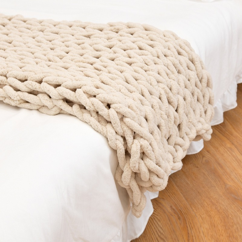 Ręcznie Robiony Gruby Koc z Gr – Throw Blanket Chunky Knit recenzja i cena