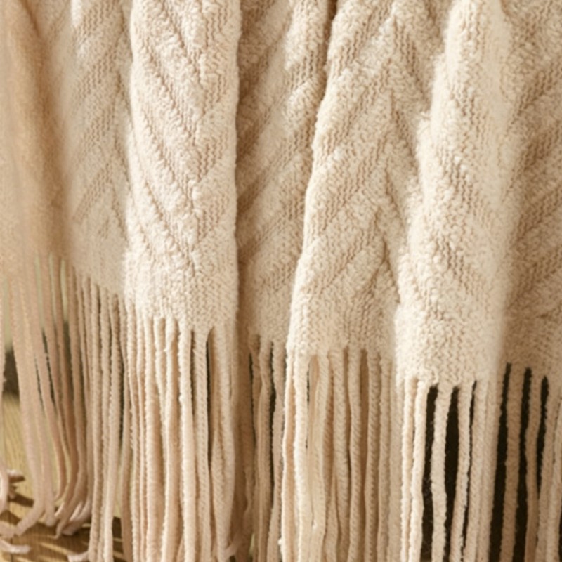 Luksusowy, gruby, kremowy pled – Throw Blanket Chunky Knit recenzja i cena