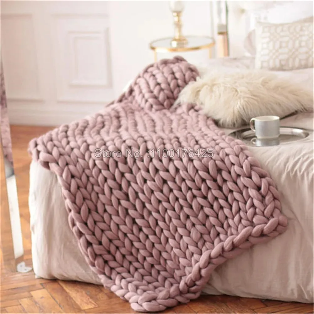 Szary miękki koc z dzianiny, z – Throw Blanket Chunky Knit recenzja i cena