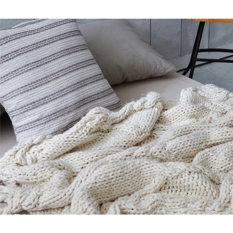Gruby Koc Ręcznie Robiony z Fr – Throw Blanket Chunky Knit recenzja i cena